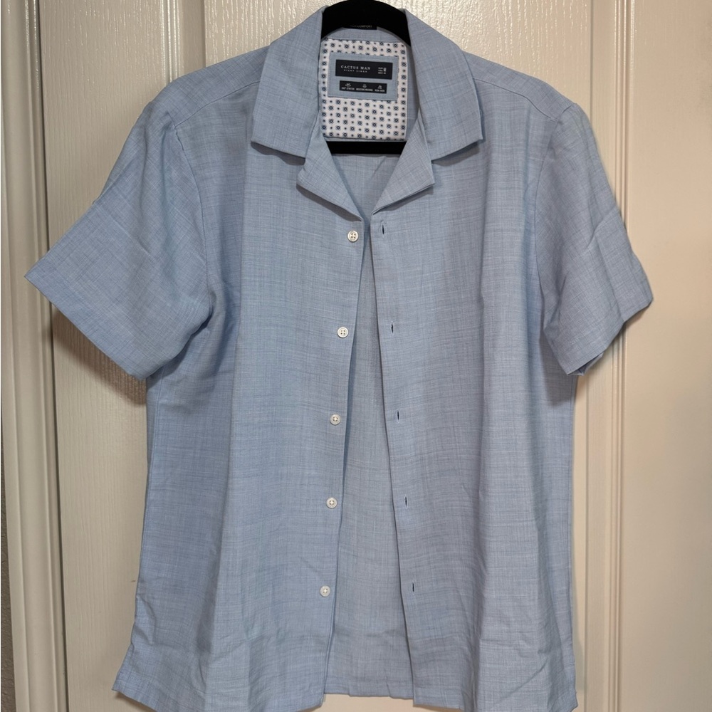 Powder Blue Casual Button Down Shirt